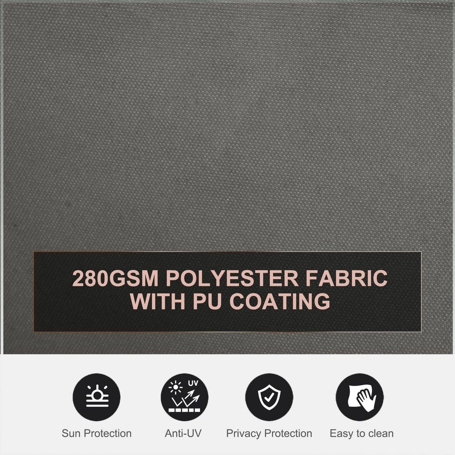 6 x 2m Retractable Sun Side Awning Screen Fence Patio Garden Wall Balcony Screening Panel Outdoor Blind Privacy Divider  Grey