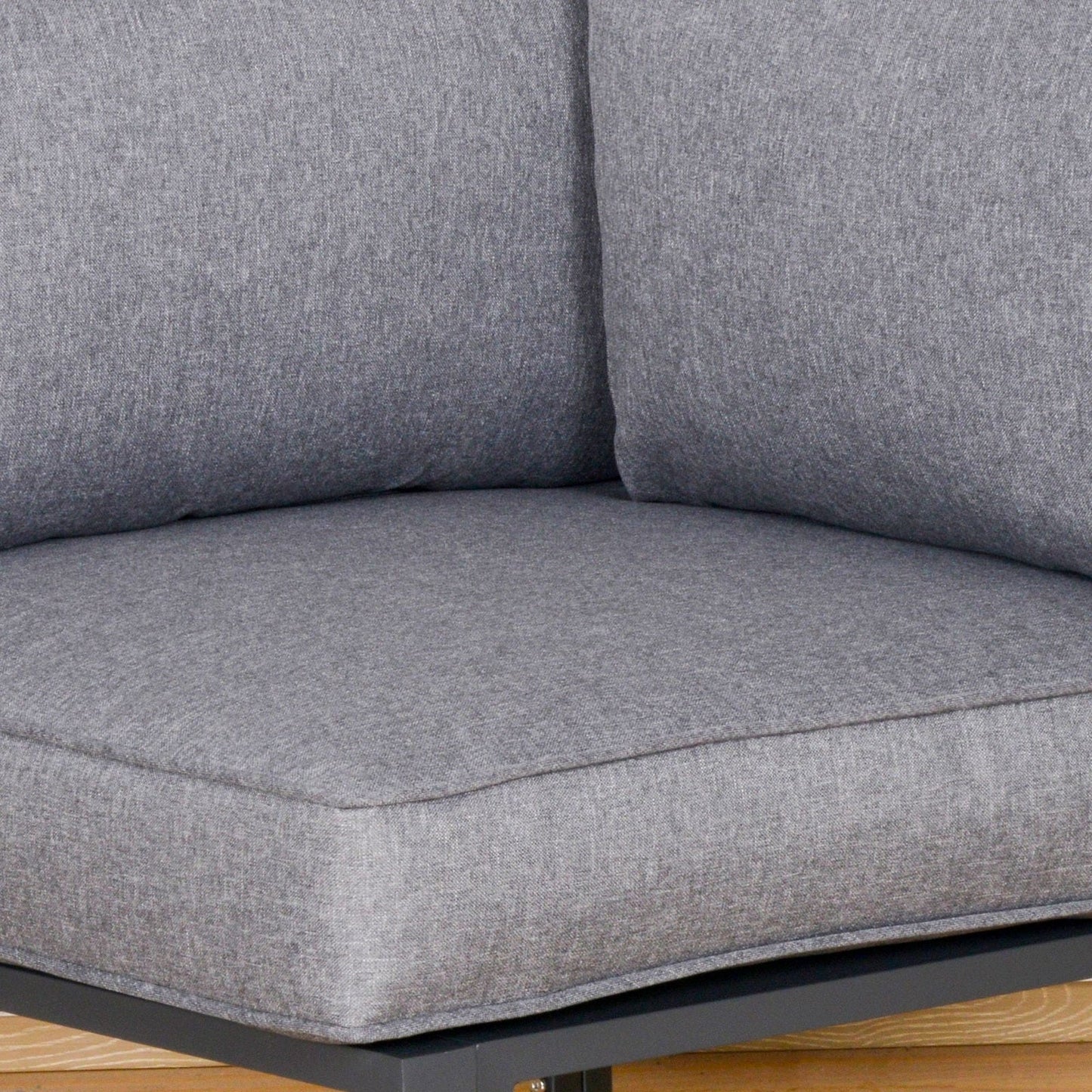 5-Piece Garden Conversation Set Sun Lounger 2 Footstools End Table with Cushions