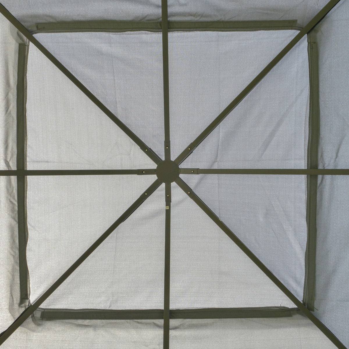 3Mx3M Garden Gazebo Double Top Outdoor Canopy Patio Event Party Wedding Tent Backyard Sun Shade with Netting - Grey