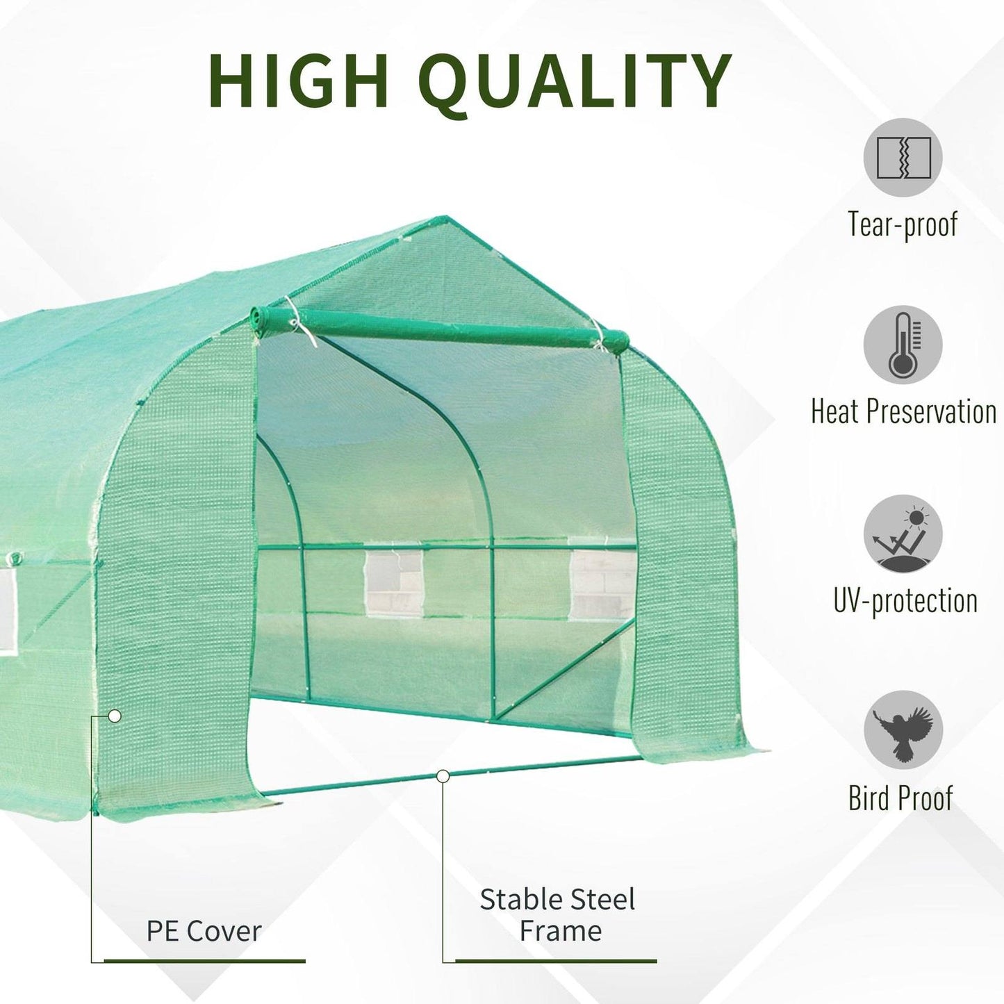 Walk in Polytunnel Greenhouse