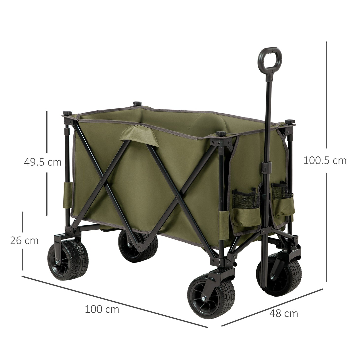 Folding Garden Trolley on Wheels