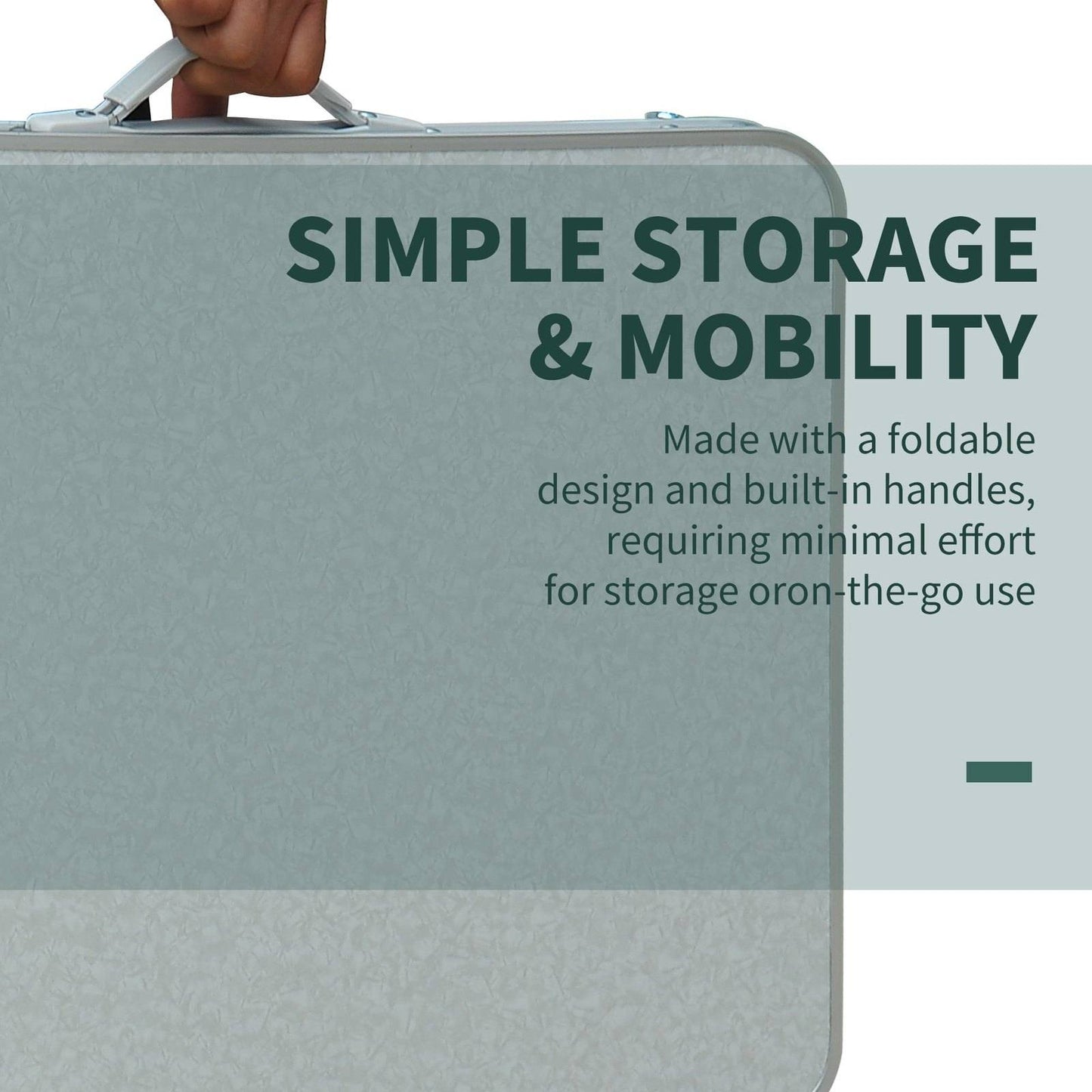 Patio Foldable Picnic Table-Silver