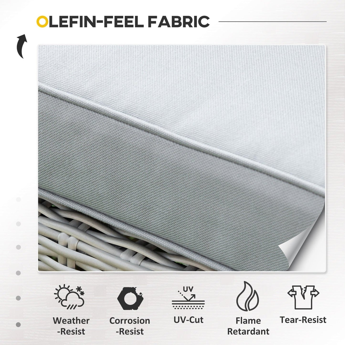 5-Pieces Outdoor PE Rattan Garden Furniture with Cushions