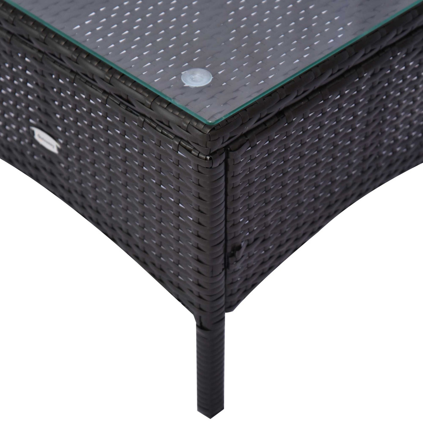 2 Seater Rattan Bistro Set Steel-Brown