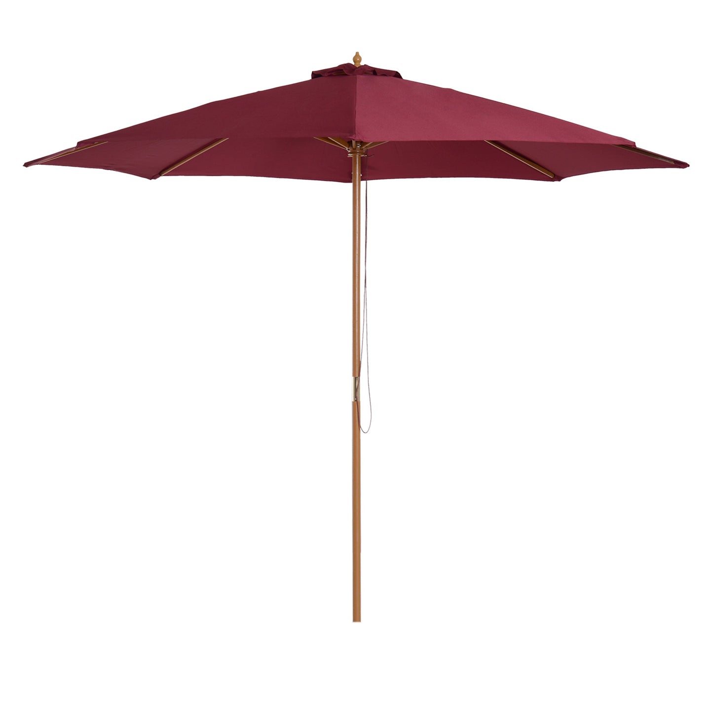 3M Fir Wooden Parasol Garden Umbrellas 8 Ribs Bamboo Sun Shade Patio Outdoor Umbrella Canopy