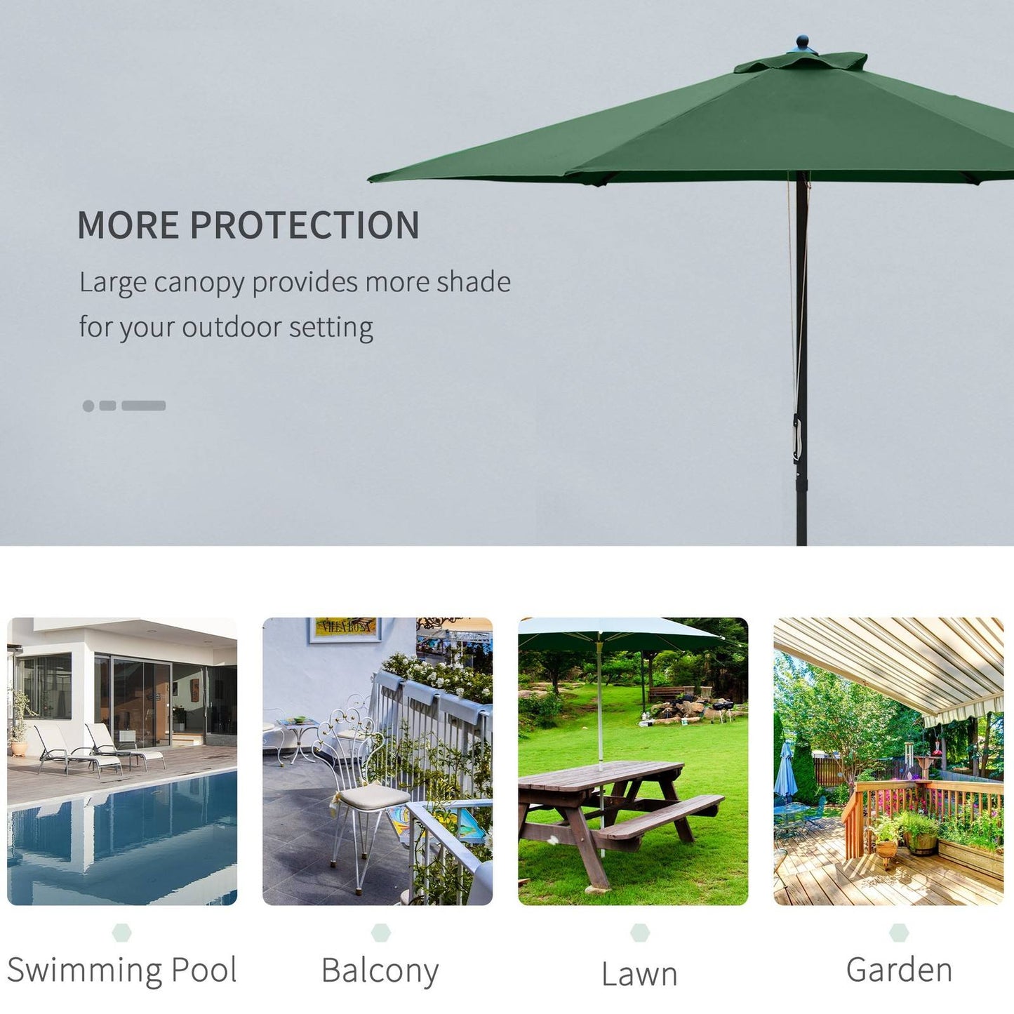 2.8m Garden Parasol Umbrella