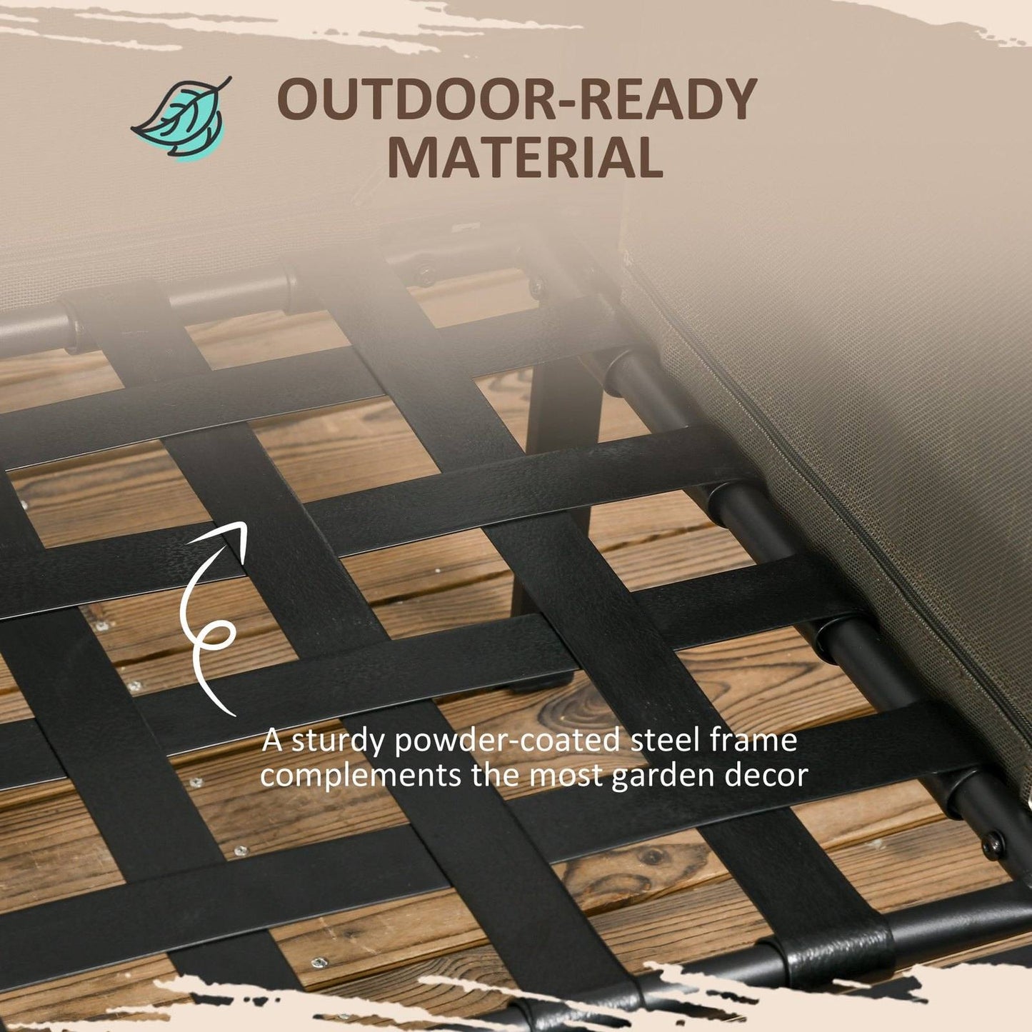 4-Piece Metal Garden Furniture Set with Tempered Glass Coffee Table