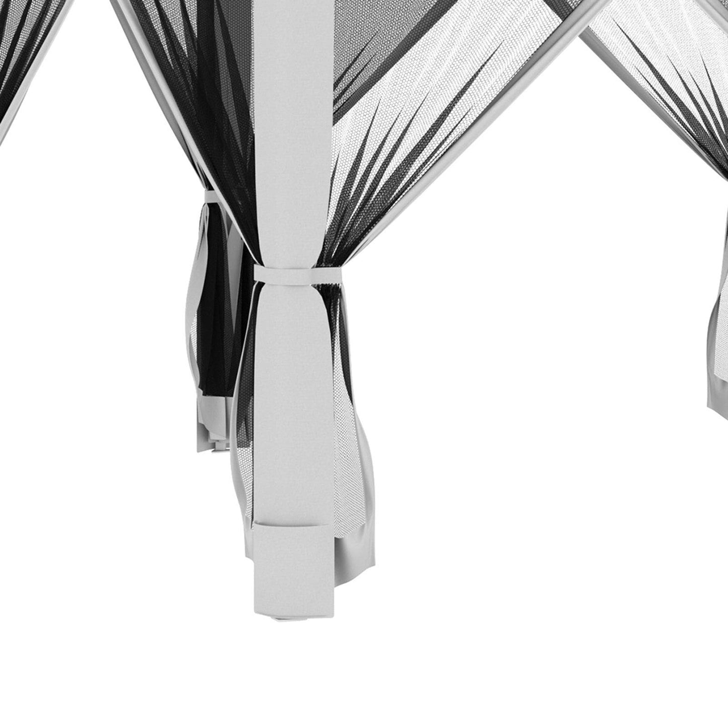 3.2m Pop Up Gazebo Hexagonal Canopy Tent Outdoor Sun Protection with Mesh Sidewalls